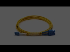 LC To SC Duplex Single Mode LSZH Fiber Optic Patch Cable 3.0mm Yellow Jacket