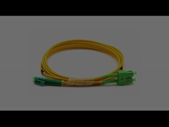 Indoor LC/APC To SC/APC Duplex Single Mode LSZH Fiber Optic Patch Cable 3.0mm Yellow Jacket