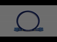 SC To SC Duplex Single Mode LSZH Armored Fiber Optic Patch Cable 3.0mm Blue Jacket