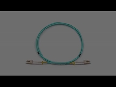 Indoor LC/UPC To LC/UPC Duplex Multimode OM3 OFNR Fiber Optic Patch Cable 2.0mm Aqua Jacket
