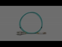 Indoor LC To SC Duplex Multimode OM3 OFNR Fiber Optic Patch Cable 2.0mm Aqua Jacket
