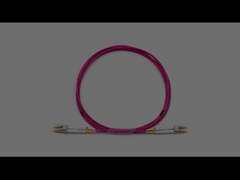 Indoor LC To LC Duplex Multimode OM4 OFNR Fiber Optic Patch Cable 2.0mm Magenta Jacket