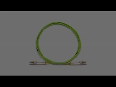 Indoor LC To LC Duplex Multimode OM5 OFNR Fiber Optic Patch Cable 2.0mm Lime Green Jacket