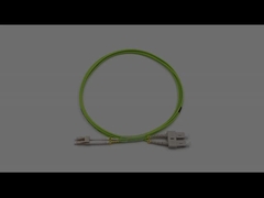 Indoor LC To SC Duplex Multimode 9/125 OM5 OFNR Fiber Optic Patch Cable 2.0mm Lime Green Jacket
