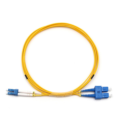 LC UPC To SC UPC Patch Cord , Duplex Single Mode OS2 Fiber Cable 2.0mm