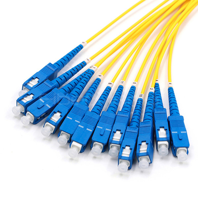 Data Center MPO Breakout Cable 12 Fibers With A 2.0mm Single Mode 9/125 OFNP Plenum