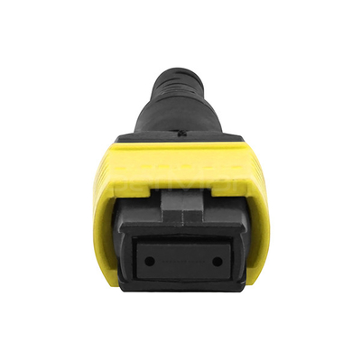 CATV Networks MPO Trunk Cable Female To Female 12 Fibers Polarity A OM3 Yellow Jacket