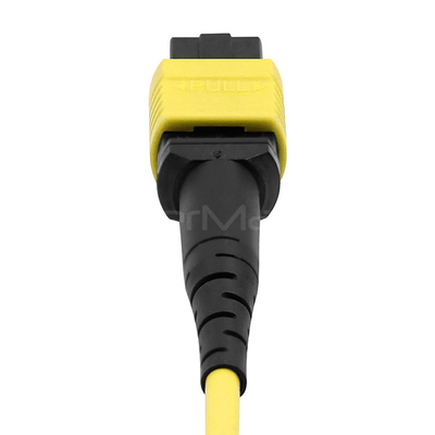 CATV Networks MPO Trunk Cable Female To Female 12 Fibers Polarity A OM3 Yellow Jacket