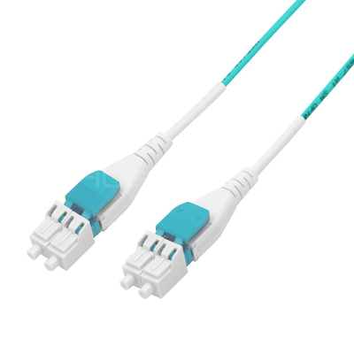 LC Uniboot Duplex 10G OM3 50/125 Multimode OFNR Fiber Optic Patch Cable 2.0mm Aqua