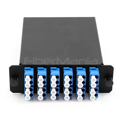 24 Fiber MPO Male To LC Duplex Single Mode OS2 High Density Module 12 Ports Fully Loaded