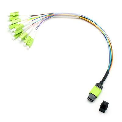 Length Customized MPO Fanout Cable 12 Fibers OM5 50/125 100G Hytrel Jacket