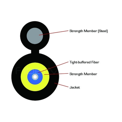 Self Supporting Round Drop Cable Single Mode For Commercial Network