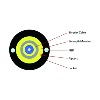 Communication Optical Fiber Cables Lightweight 2 Core Round Drop Cable