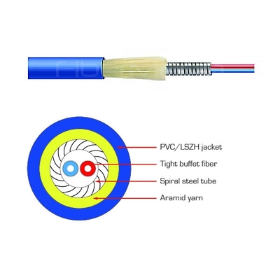 Indoor Optical Fiber Cables Unitube Fiber Optic Cable Duplex Armored