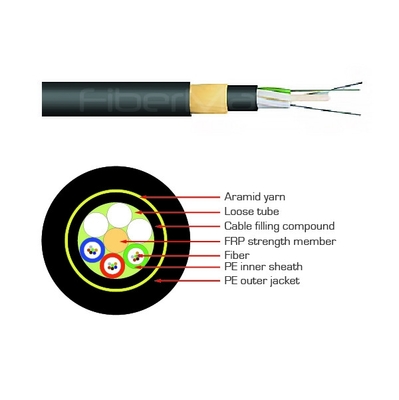 24 Core Optical Fiber Cables ADSS All Dielectric Self Supporting Cable