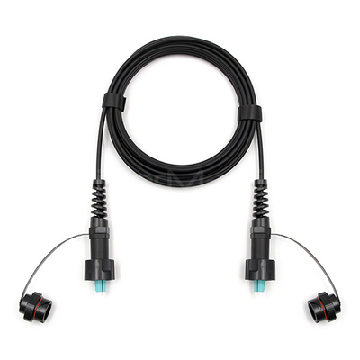 Black Outdoor Waterproof Connector IP LC UPC to IP LC UPC Duplex 50/125 OM3