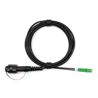 Outdoor IP LC APC to LC APC Connector Duplex OS2 9/125 Black TPU Jacket
