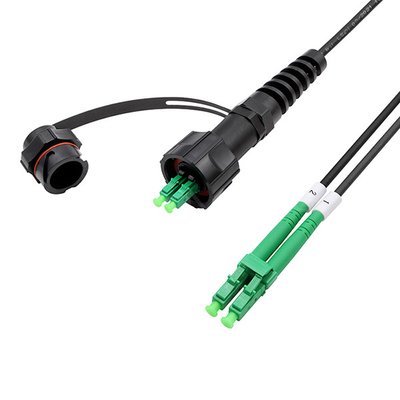 Outdoor IP LC APC to LC APC Connector Duplex OS2 9/125 Black TPU Jacket