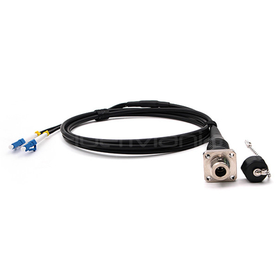 Black ODC Fiber Cable ODC Socket to LC UPC 2 Cores 9/125 OS2 G657A1 TPU Jacket 4.8mm