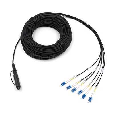 FTTA OptiTap MPO To LC UPC 12Core Outdoor Waterproof Cable 9/125 G.657.A1 LSZH Jacket