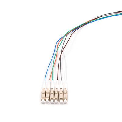 LC UPC 6 Cores PVC Bundle Fan Out Fiber Cable Multimode OM3 Aqua Jacket