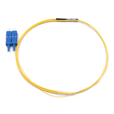 SC/UPC 2 Cores PVC Tight Buffer Fiber Optic Pigtail Single Mode 9/125um Yellow Jacket
