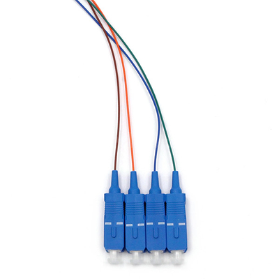 Single Mode Fiber Optic Pigtail 4 Cores PVC Bundle Fan Out Cable OS2 Yellow Jacket