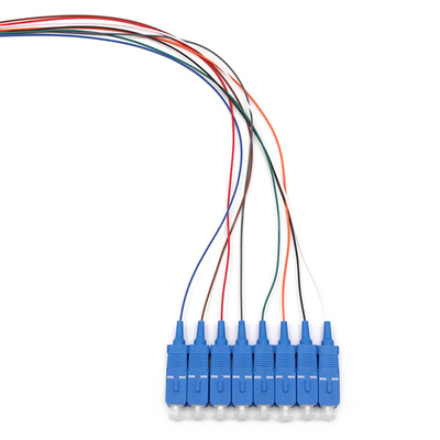 SC UPC 8 Cores PVC Bundle Fan Out Fiber Cable Single Mode OS2 Yellow Jacket