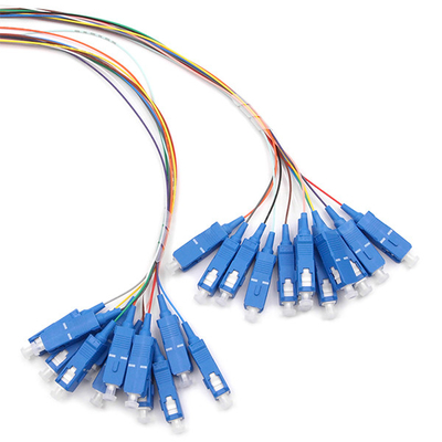 SC UPC 24 Cores Fiber Optic Pigtail OFNR W/2 Bundles Fiber Breakout Cable OS2 Yellow Jacket