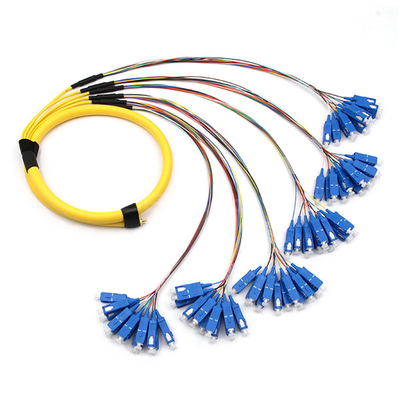 SC UPC 72 Cores OFNR W/6 Bundles Breakout Fiber Optic Cable Single Mode OS2 Yellow Jacket