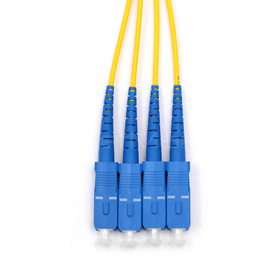 SC UPC 4 Cores Waterproof Fiber Optic Pigtail Single Mode OS2 PE Black Jacket