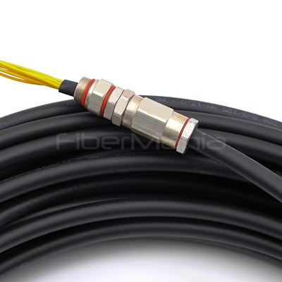 SC APC 8 Cores Fiber Optic Pigtail Patch Cord Single Mode OS2 PE Black Jacket