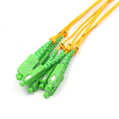 SC APC 8 Cores Fiber Optic Pigtail Patch Cord Single Mode OS2 PE Black Jacket