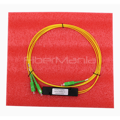 Single Mode 1X2 PLC Fiber Splitter With SC APC Fiber Connectors