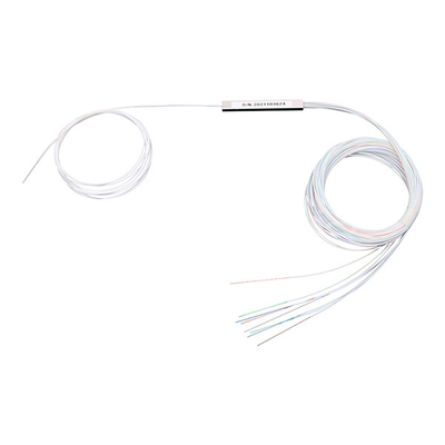 Mini Steel Tube Type 0.9mm Fiber Optic PLC Splitter 1X8 250μm Without Connector