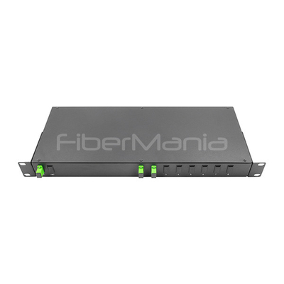 1U 19" Rack Mount Optical PLC Splitter With 1×2 SC APC Connectors / Adapters Loaded