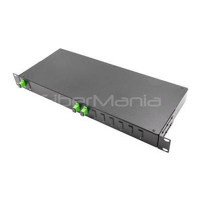 1U 19" Rack Mount Optical PLC Splitter With 1×2 SC APC Connectors / Adapters Loaded