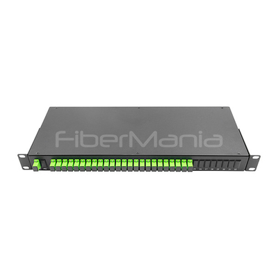 PLC Planar Lightwave Circuit Splitter With 1×24 SC APC Connectors And Adapters Loaded