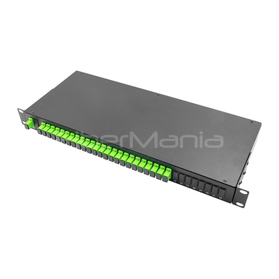 PLC Planar Lightwave Circuit Splitter With 1×24 SC APC Connectors And Adapters Loaded