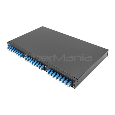 1U 19inch Fixed Fiber Optic Patch Panels Loaded With 24 LC Duplex Single Mode Adapters