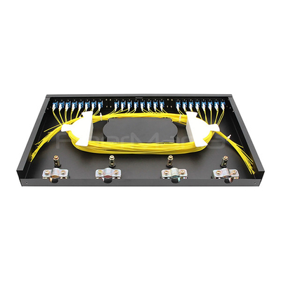 1U 19inch Fixed Fiber Optic Patch Panels Loaded With 24 LC Duplex Single Mode Adapters