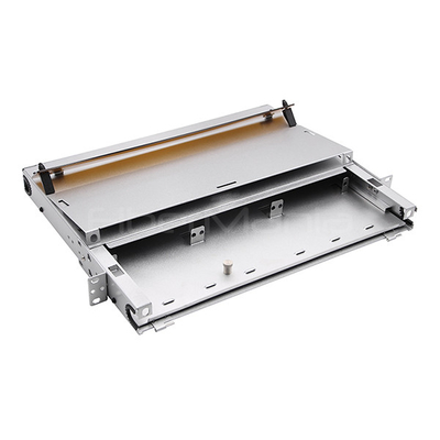 Silver Fiber Optic Distribution Panel Rack Mount 1U 19 Inch 3 LGX SC Adapter Panel