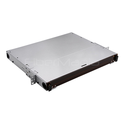 Silver Fiber Optic Distribution Panel Rack Mount 1U 19 Inch 3 LGX SC Adapter Panel