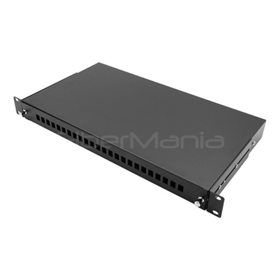 Sliding Fiber Optic Patch Panels 1U 19 Inch With 24 SC Simplex OS2 Single Mode Adapters