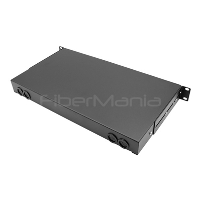 Sliding Fiber Optic Patch Panels 1U 19 Inch With 24 SC Simplex OS2 Single Mode Adapters