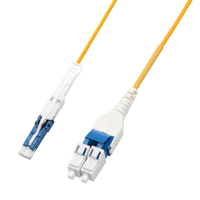 CS UPC To LC UPC Uniboot Fiber Optic Patch Cable Single Mode OS2 OFNR 2.0mm Yellow