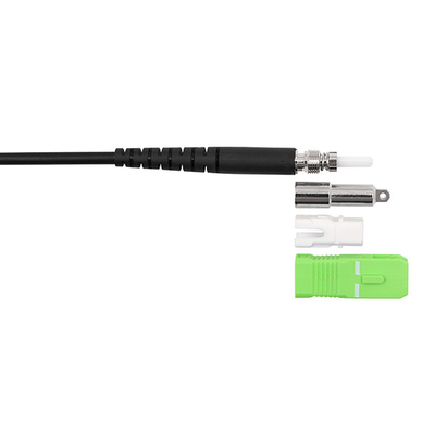 SC APC Pushable to SC APC Fiber Optic Patch Cable Simplex Single Mode OS2 PE 3.0mm Black