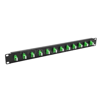 1U 19 Inch LC Adapter Panel 12 Port LC Fiber Patch Panel Single Mode Or Multimode Adapter