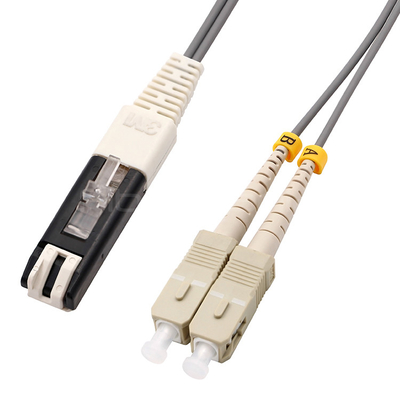 VF45 To SC UPC Fiber Optic Patch Cable Duplex 62.5/125 OM1 Multimode LSZH 2.0mm Grey