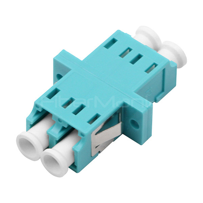 OM3 Multimode Duplex Fiber Optic Adapters , Aqua LC To LC Fiber Coupler